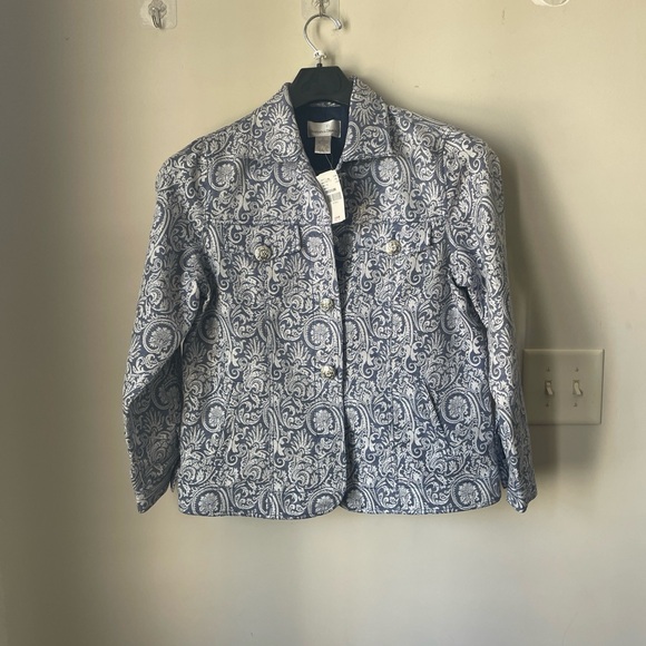 Drapers and Damon’s Jacket. blue with Floral Print. Size M. NWT - Picture 5 of 9